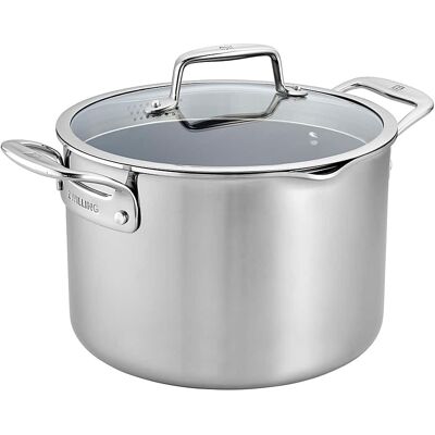 ZWILLING - Clad CFX 8-qt Stainless Steel Ceramic Nonstick Stock Pot - Silver ZWILLING - Clad CFX 8-qt Stainless Steel Ceramic Nonstick Stock Pot - Silver