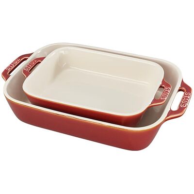 Staub - Ceramics 2-piece Rectangular Baking Dish Set - Rustic Red Staub - Ceramics 2-piece Rectangular Baking Dish Set - Rustic Red