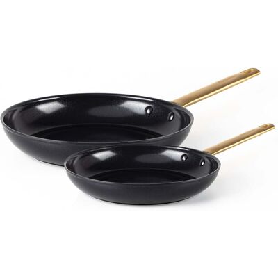 GreenPan - Reserve 2-Piece Open Frypan Set, 8-Inch & 10-Inch, /Gold - Black GreenPan - Reserve 2-Piece Open Frypan Set, 8-Inch & 10-Inch, /Gold - Black