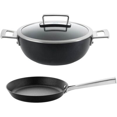 Scanpan - 70th Anniversary 3 Piece Cookware Set with Braiser & 10.25-Inch Skillet - Black Scanpan - 70th Anniversary 3 Piece Cookware Set with Braiser & 10.25-Inch Skillet - Black