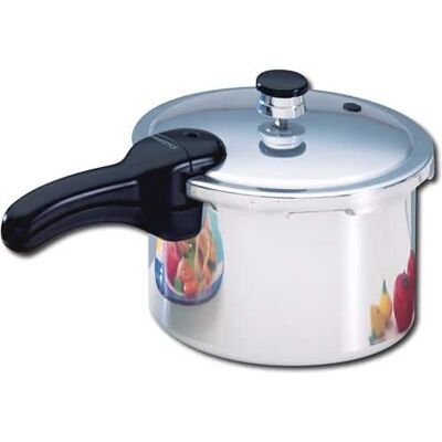 Presto - 4qt Pressure Cooker - Aluminum/Black Presto - 4qt Pressure Cooker - Aluminum/Black