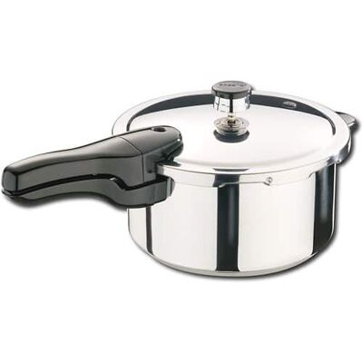 Presto - 4qt Pressure Cooker - Aluminum/Black Presto - 4qt Pressure Cooker - Aluminum/Black