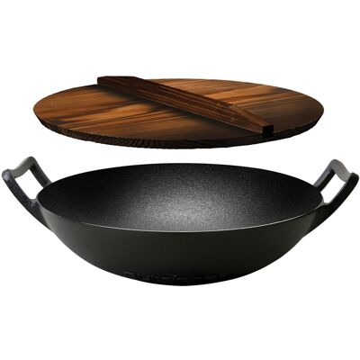 NutriChef - Cast Iron Wok - Black NutriChef - Cast Iron Wok - Black