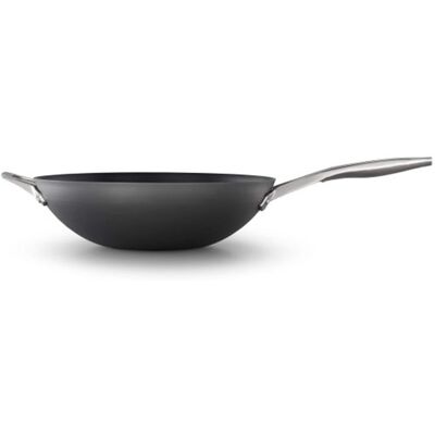 Calphalon - Premier 13 Inch Hard Anodized MineralShield Nonstick Flat Wok Pan - Black Calphalon - Premier 13 Inch Hard Anodized MineralShield Nonstick Flat Wok Pan - Black