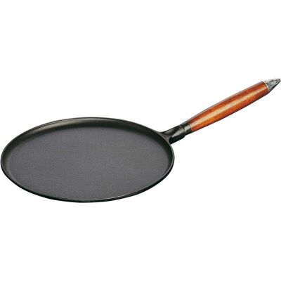 Staub - Cast Iron 11-inch Crepe Pan with Spreader and Spatula - Matte Black Staub - Cast Iron 11-inch Crepe Pan with Spreader and Spatula - Matte Black