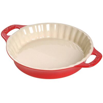 Staub - Ceramic 9-inch Pie Dish - Cherry Staub - Ceramic 9-inch Pie Dish - Cherry