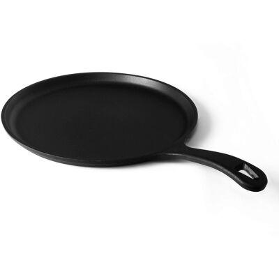 Commercial Chef - 10.5 Inch Preseasoned Cast Iron Round Griddle Pan - Gray Commercial Chef - 10.5 Inch Preseasoned Cast Iron Round Griddle Pan - Gray
