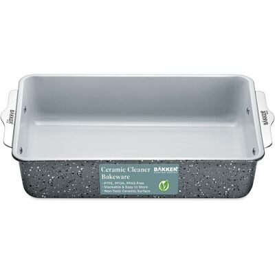 Bakken- Swiss - Ceramic Nonstick Roaster Pan – Aluminized Steel, PFOA & PFAS Free, Non-Toxic, Heavy-Duty Bakeware - Marble Bakken- Swiss - Ceramic Nonstick Roaster Pan – Aluminized Steel, PFOA & PFAS Free, Non-Toxic, Heavy-Duty Bakeware - Marble