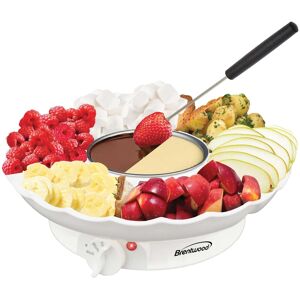 Brentwood - Ts-604w 25-watt Electric Fondue Pot Set With 3-section Tray And 4 Dipping Forks - White Brentwood - Ts-604w 25-watt Electric Fondue Pot Set With 3-section Tray And 4 Dipping Forks - White