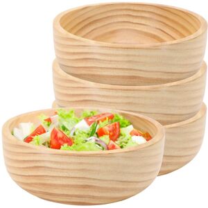 MegaChef - 4 Piece 7 Inch Light Acacia Wood Serving Bowl - Brown MegaChef - 4 Piece 7 Inch Light Acacia Wood Serving Bowl - Brown