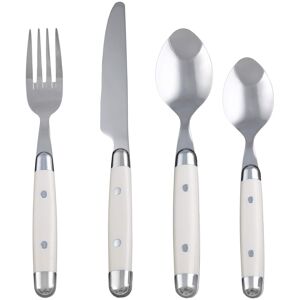 Dazzed Corner - Silverware Set, 16-Piece Flatware Set, Service for 4, 18/0 Stainless Steel, Dishwasher Safe - White Dazzed Corner - Silverware Set, 16-Piece Flatware Set, Service for 4, 18/0 Stainless Steel, Dishwasher Safe - White