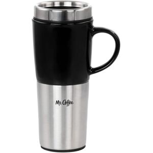 Brentwood - Mr. Coffee 16oz Stainless Steel and Stoneware Travel Mug - White Brentwood - Mr. Coffee 16oz Stainless Steel and Stoneware Travel Mug - White