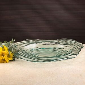 Euro Ceramica Home - Euro Essential Tornado 18" Serving Platter - Clear/Green Euro Ceramica Home - Euro Essential Tornado 18" Serving Platter - Clear/Green