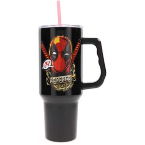 Marvel - Deadpool Stainless Steel Tumbler With Handle Holds 40 Ounces - Black Marvel - Deadpool Stainless Steel Tumbler With Handle Holds 40 Ounces - Black