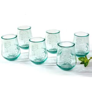 Euro Ceramica Home - Euro Ceramica Bara Collection 6 Piece Tumbler Set - 6 Recycled Glass Tumbler Cups - No Stem - 14oz Capacity - Clear/Green Euro Ceramica Home - Euro Ceramica Bara Collection 6 Piece Tumbler Set - 6 Recycled Glass Tumbler Cups - No Stem - 14oz Capacity - Clear/Green