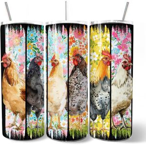 OrnamentallyYou - Brushstrokes Chicken Farm 20oz Tumbler With Lid and Stainless Steel Straw - Multicolored OrnamentallyYou - Brushstrokes Chicken Farm 20oz Tumbler With Lid and Stainless Steel Straw - Multicolored