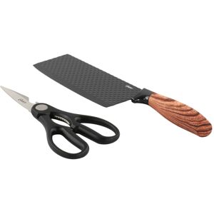 Oster - Gunderson 2 Piece Black Stainless Steel Cutlery Set - Black and Brown Oster - Gunderson 2 Piece Black Stainless Steel Cutlery Set - Black and Brown