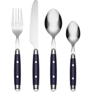 Dazzed Corner - Silverware Set, 16-Piece Flatware Set, Service for 4, 18/0 Stainless Steel, Dishwasher Safe - Blue Dazzed Corner - Silverware Set, 16-Piece Flatware Set, Service for 4, 18/0 Stainless Steel, Dishwasher Safe - Blue