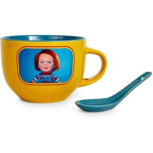 Silver Buffalo - Child's Play Chucky "Good Guys" Ceramic Soup Mug With Spoon Holds 24 Ounces - Yellow Silver Buffalo - Child's Play Chucky "Good Guys" Ceramic Soup Mug With Spoon Holds 24 Ounces - Yellow