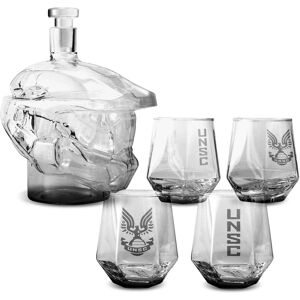 Halo - Infinite Master Chief Helmet 6-Piece Whiskey Decanter Set with Glasses - Clear Halo - Infinite Master Chief Helmet 6-Piece Whiskey Decanter Set with Glasses - Clear