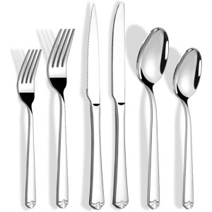 Dazzed Corner - 72 Piece Silverware Set for 12,Stainless Steel Flatware Set - Silver Dazzed Corner - 72 Piece Silverware Set for 12,Stainless Steel Flatware Set - Silver