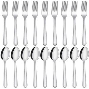 Dazzed Corner - 24-piece Forks and Spoons Silverware Set, Food Grade Stainless Steel Flatware Cutlery Set - Silver Dazzed Corner - 24-piece Forks and Spoons Silverware Set, Food Grade Stainless Steel Flatware Cutlery Set - Silver
