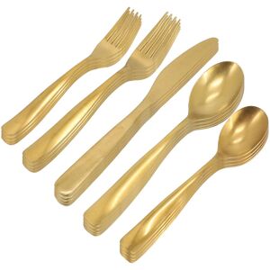 Gibson - Home Hulton 20 Piece Stainless Steel Flatware Set - Matte Gold Gibson - Home Hulton 20 Piece Stainless Steel Flatware Set - Matte Gold