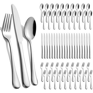 Dazzed Corner - 60-Piece Silverware Set for 20,Stainless Steel Flatware Cutlery Set - Silver Dazzed Corner - 60-Piece Silverware Set for 20,Stainless Steel Flatware Cutlery Set - Silver