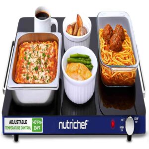 NutriChef - Electric Warming Tray Glass Surface Hot Serving Tray Adjustable Temperature 140°F to 230°F - Blue NutriChef - Electric Warming Tray Glass Surface Hot Serving Tray Adjustable Temperature 140°F to 230°F - Blue