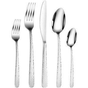 Dazzed Corner - Silverware Set, 30 Pieces Flatware Set Service for 6 - Silver Dazzed Corner - Silverware Set, 30 Pieces Flatware Set Service for 6 - Silver