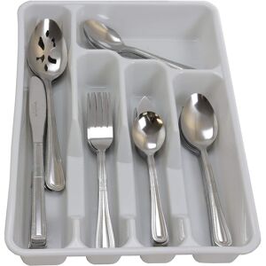 Gibson - Home Basic Living Aston 45 Piece Flatware Set with Plastic Tray - Silver Gibson - Home Basic Living Aston 45 Piece Flatware Set with Plastic Tray - Silver