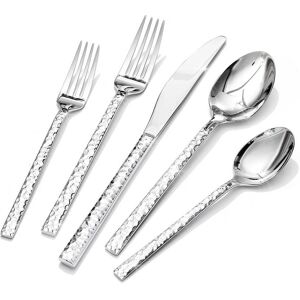 Dazzed Corner - 20 Piece Silverware Set, 18/10 Stainless Steel Flatware Set for 4 - Silver Dazzed Corner - 20 Piece Silverware Set, 18/10 Stainless Steel Flatware Set for 4 - Silver