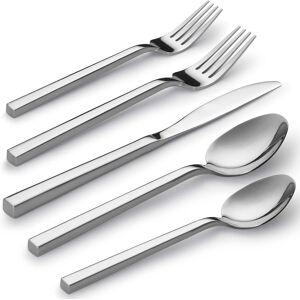 Dazzed Corner - 20-Piece Stainless Steel Flatware Set, Cutlery Set, Silverware Set Service for 4 Dishwasher Safe - Silver Dazzed Corner - 20-Piece Stainless Steel Flatware Set, Cutlery Set, Silverware Set Service for 4 Dishwasher Safe - Silver