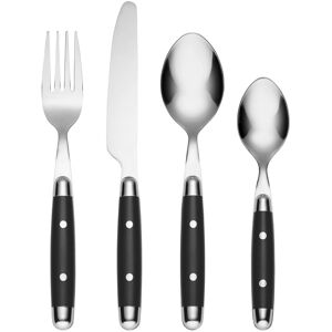 Dazzed Corner - Silverware Set, 16-Piece Flatware Set, Service for 4, 18/0 Stainless Steel, Dishwasher Safe - Black Dazzed Corner - Silverware Set, 16-Piece Flatware Set, Service for 4, 18/0 Stainless Steel, Dishwasher Safe - Black