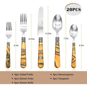 Hansmart - Barenthal Flatware Tortue Sandstone 20PCS Cutlery set Steak Cutlery Spoon for Dessert Dinner Party Applicable - Tortue Warm Gold Hansmart - Barenthal Flatware Tortue Sandstone 20PCS Cutlery set Steak Cutlery Spoon for Dessert Dinner Party Applicable - Tortue Warm Gold