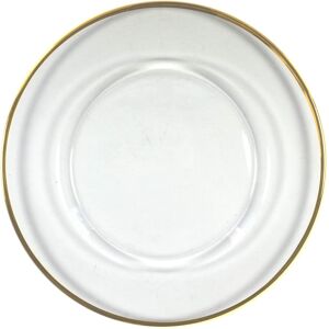 American Atelier - Rimmed Clear Glass Charger Plate 13" - Gold American Atelier - Rimmed Clear Glass Charger Plate 13" - Gold