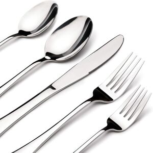 Dazzed Corner - Silverware Set for 8, 40 Piece Heavy Duty Stainless Steel Flatware Utensils Cutlery Set Including Knife Fork Spoon - silvery Dazzed Corner - Silverware Set for 8, 40 Piece Heavy Duty Stainless Steel Flatware Utensils Cutlery Set Including Knife Fork Spoon - silvery
