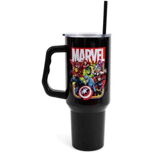Marvel - Comics The Avengers 40-Ounce Stainless Steel Tumbler With Handle - Black Marvel - Comics The Avengers 40-Ounce Stainless Steel Tumbler With Handle - Black