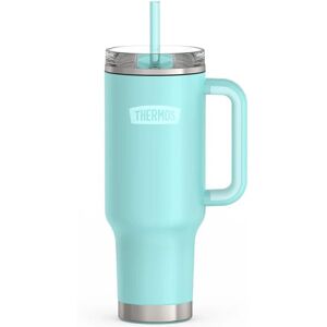 Thermos - 40 oz Stainless Steel Cup Holder Mug w/ Straw - Sea Green Thermos - 40 oz Stainless Steel Cup Holder Mug w/ Straw - Sea Green
