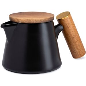 ChefWave - Ceramic Tea Pot with Stainless Steel Tea Infuser and Bamboo Lid, 20 oz - Black ChefWave - Ceramic Tea Pot with Stainless Steel Tea Infuser and Bamboo Lid, 20 oz - Black