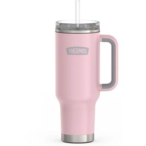 Thermos - 40 oz Stainless Steel Cup Holder Mug w/ Straw - Sunset Pink Thermos - 40 oz Stainless Steel Cup Holder Mug w/ Straw - Sunset Pink