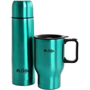 Mr. Coffee - Javelin 2 Piece Thermal Bottle and Travel Mug Set in Emerald - Green Mr. Coffee - Javelin 2 Piece Thermal Bottle and Travel Mug Set in Emerald - Green