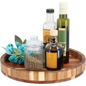 MegaChef - 13 Inch Acacia Wood Lazy Susan Tray - Brown MegaChef - 13 Inch Acacia Wood Lazy Susan Tray - Brown