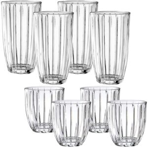 Jay Import - Capri 8-Piece Glassware Set – 4 Coolers (16oz) & 4 DOF Glasses (10oz) - Clear Jay Import - Capri 8-Piece Glassware Set – 4 Coolers (16oz) & 4 DOF Glasses (10oz) - Clear