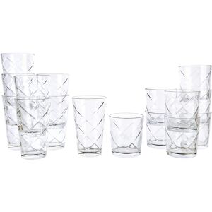Gibson - Home 16 Piece Lattice Glassware Drinkware Set - Clear Gibson - Home 16 Piece Lattice Glassware Drinkware Set - Clear