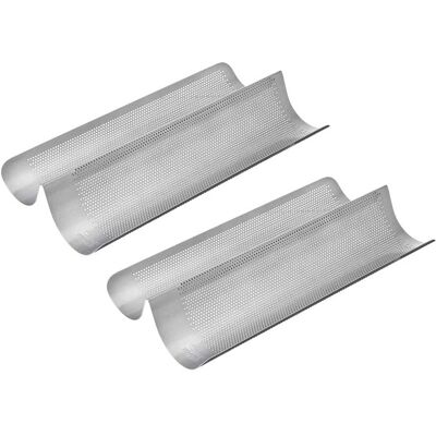 Chicago Metallic - Perforated French Bread Pan - Set Of 2 - Gray Chicago Metallic - Perforated French Bread Pan - Set Of 2 - Gray