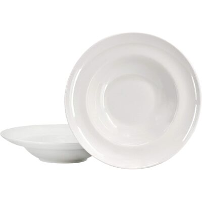 Gibson - Home Great Essentials 2 Piece Fine Ceramic 20oz Entree Bowl Set - White Gibson - Home Great Essentials 2 Piece Fine Ceramic 20oz Entree Bowl Set - White