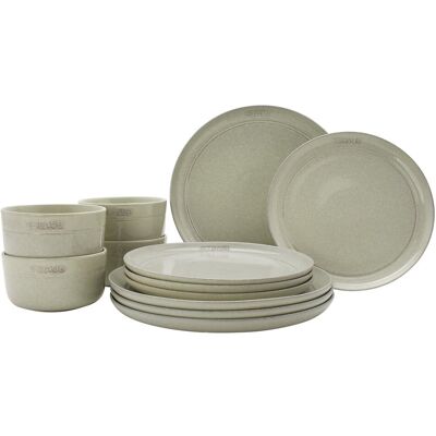 Staub - Ceramic Dinnerware 12-pc Set - White Truffle Staub - Ceramic Dinnerware 12-pc Set - White Truffle