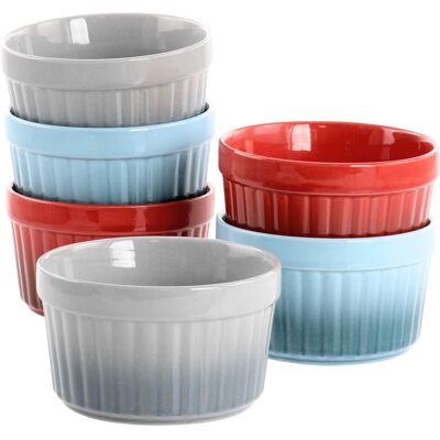 Crockpot - Thornburg 6 Piece 12 Ounce Round Stoneware Ramekin Set in Assorted Colors Crockpot - Thornburg 6 Piece 12 Ounce Round Stoneware Ramekin Set in Assorted Colors