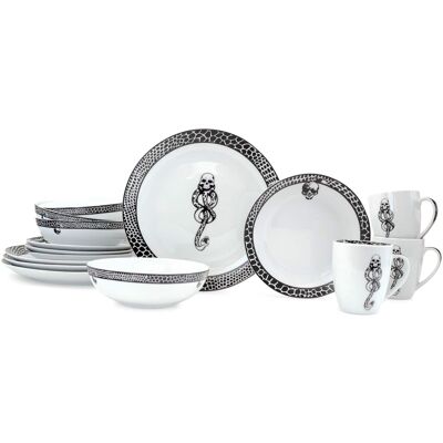 Ukonic - Harry Potter Voldemort Death Eater Dinnerware Sets 16-Piece Ceramic Dinner Set - White Ukonic - Harry Potter Voldemort Death Eater Dinnerware Sets 16-Piece Ceramic Dinner Set - White